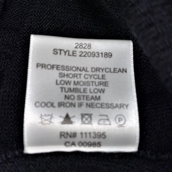 New Tory Burch Black Merino Wool Ruffle Neck Long Light Sweater Size M Tunic - Picture 9 of 10